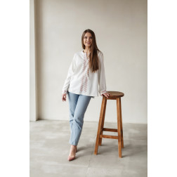 Women's embroidered shirt - «Ours: earth, sky, country» (WL002lMnn07_272_260)