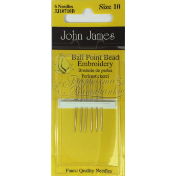 Short Beading/Ballpoint Bead Embroidery Needle - Sizes 10 (JJ10710B)