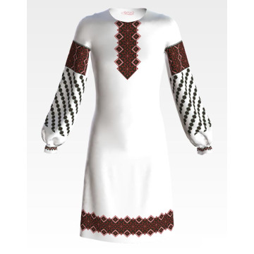 Fabric with stamped beads for bead embroidery Barvysta Vyshyvanka Kid`s dress (Ukrainian vyshyvanka), 9-12 years Mother's blessing (PD066cW40nn)