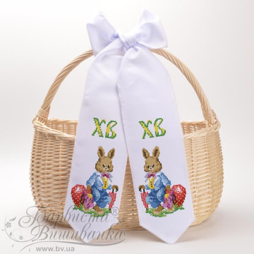 Fabric with stamped beads for beading Barvysta Vyshyvanka Easter bow 11x145 (TR400pn1199)